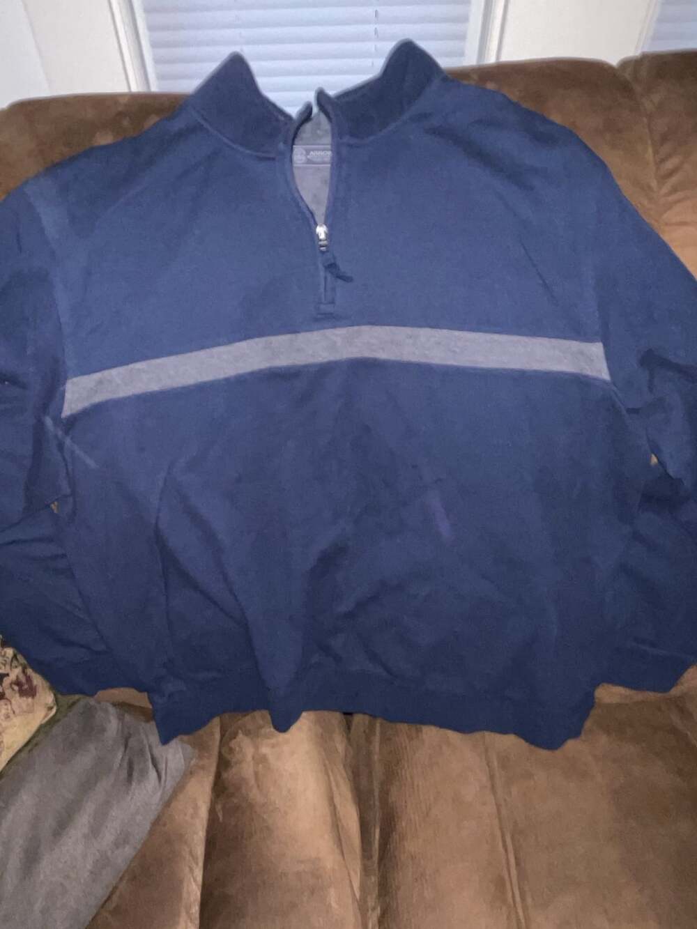 Arrow USA 1851 Men's 1/4 Zip Pullover Sweatshirt Navy Blue XXL